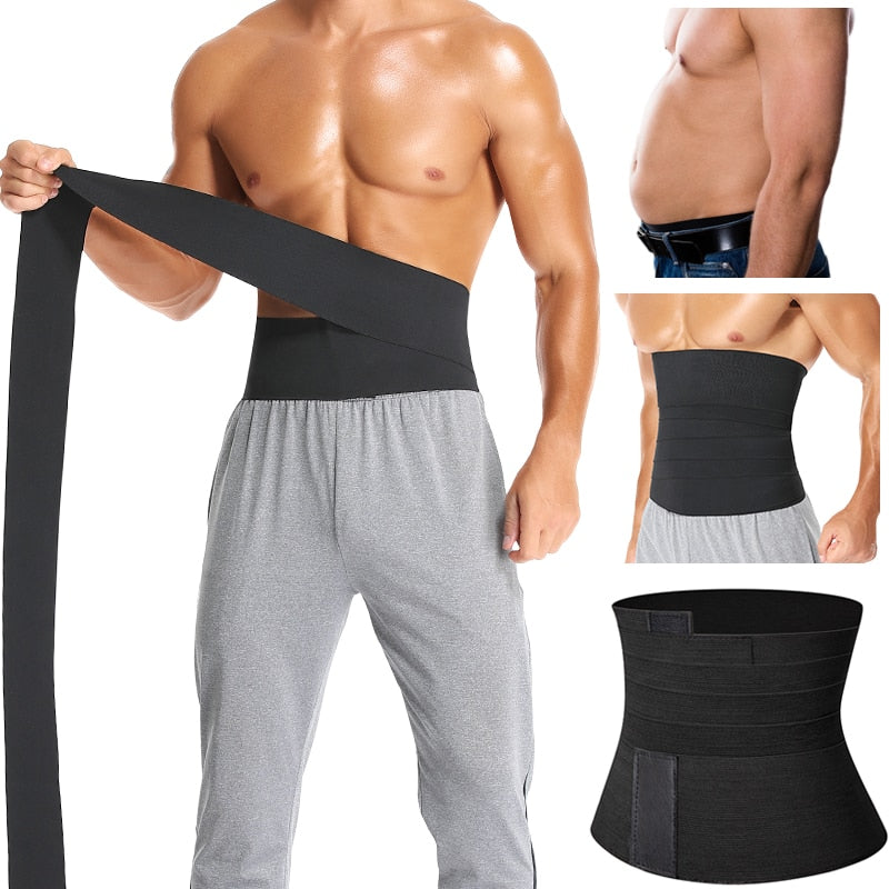 Mens WaistTrainer Wrap Slimming Belt Body Shaper Waist Trimmer Corset Belly Shapewear