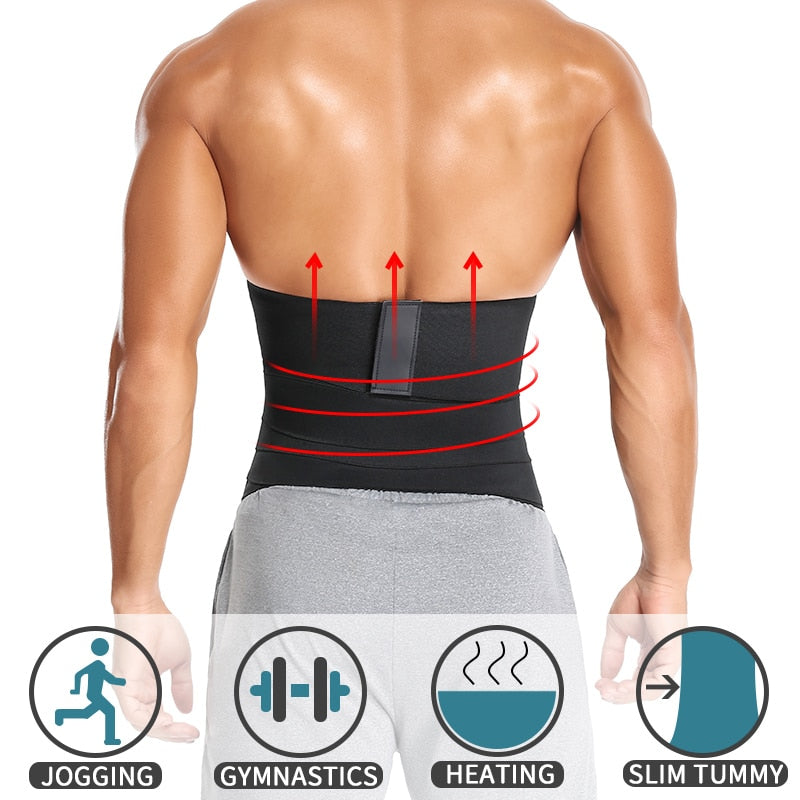 Mens WaistTrainer Wrap Slimming Belt Body Shaper Waist Trimmer Corset Belly Shapewear