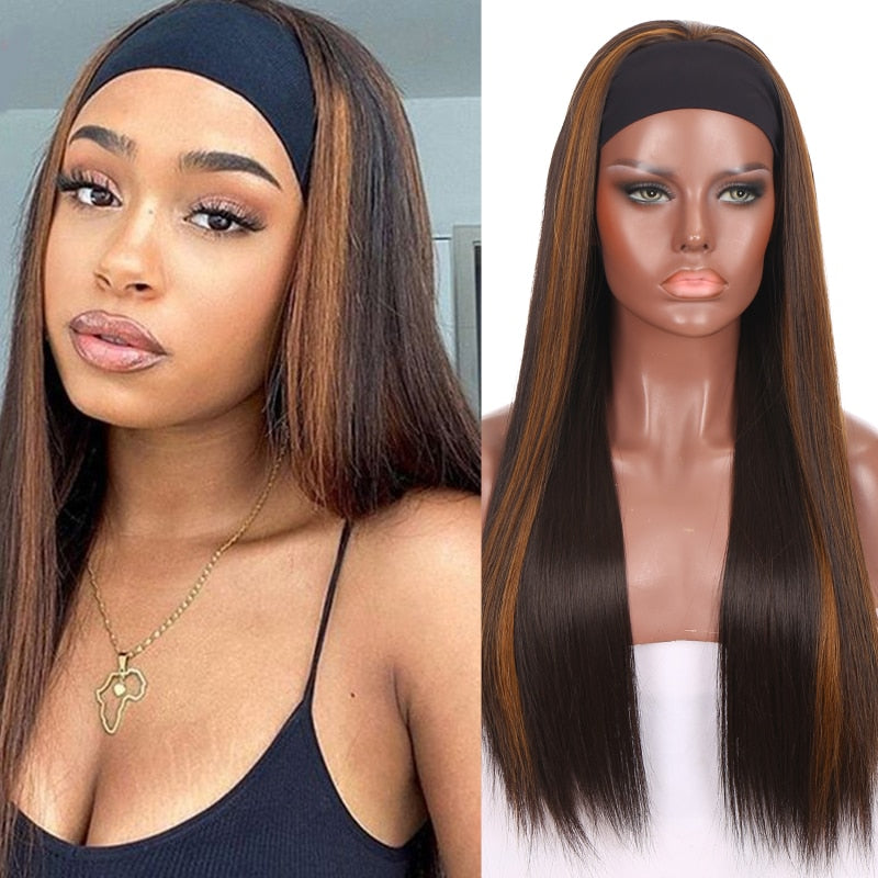 Synthetic Headwraps Hair Wigs Heat Resistant Fiber