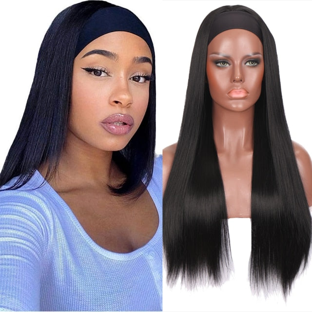 Synthetic Headwraps Hair Wigs Heat Resistant Fiber