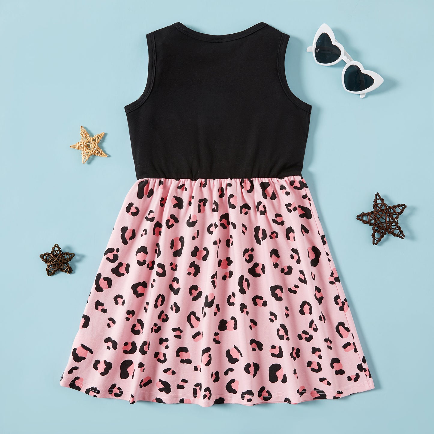 3-piece Kids Leopard Love Dresses Set