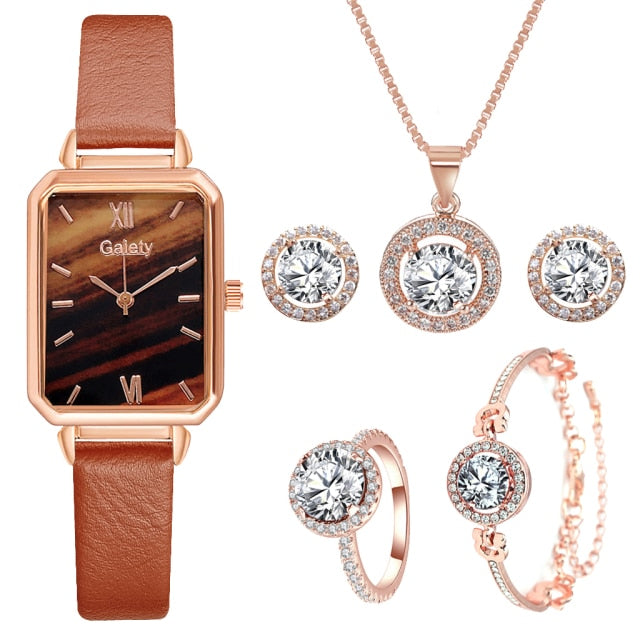 6PCS New Luxury Fashion Bracelet Watch Set