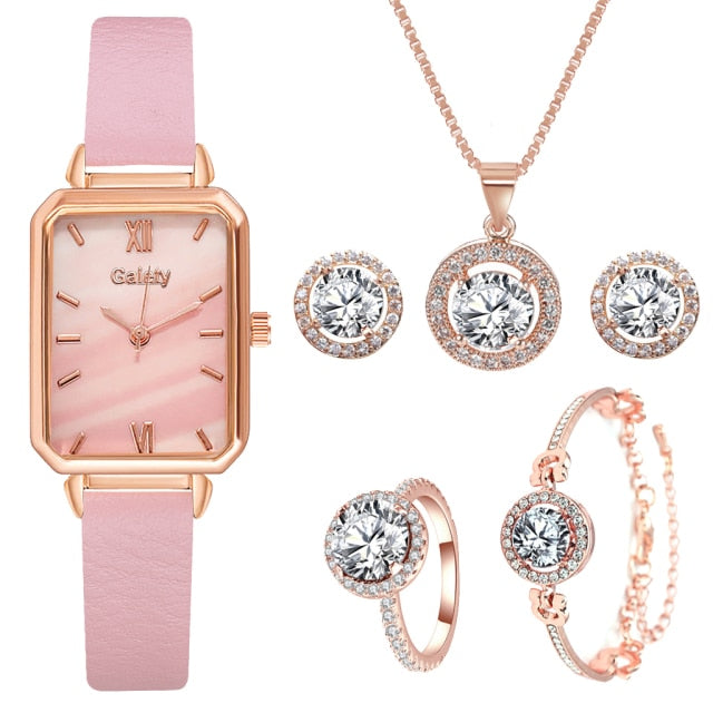 6PCS New Luxury Fashion Bracelet Watch Set