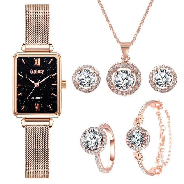 6PCS New Luxury Fashion Bracelet Watch Set