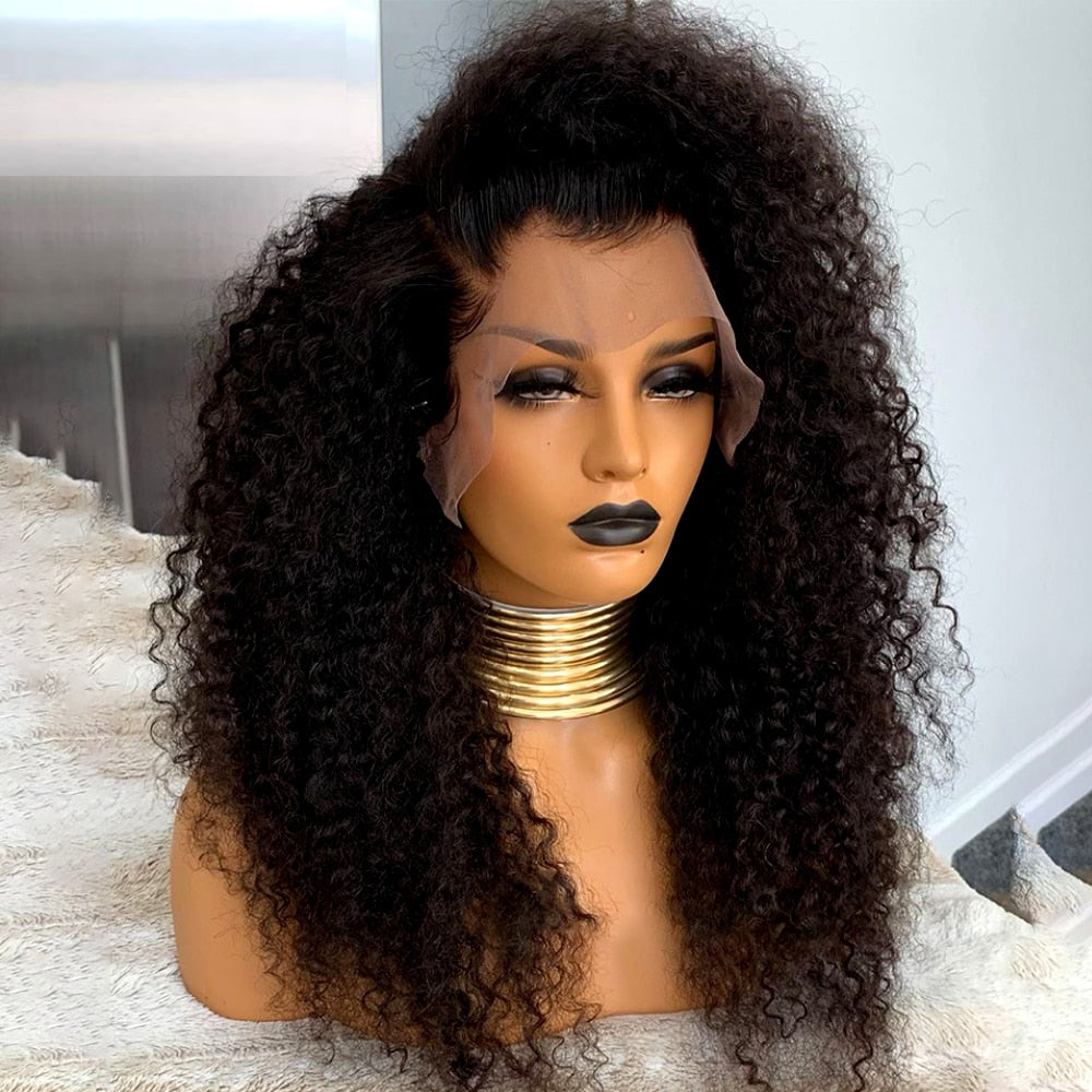 Soft Kinky Curly Wig  Glueless Lace Front Wig Fiber Baby Hair