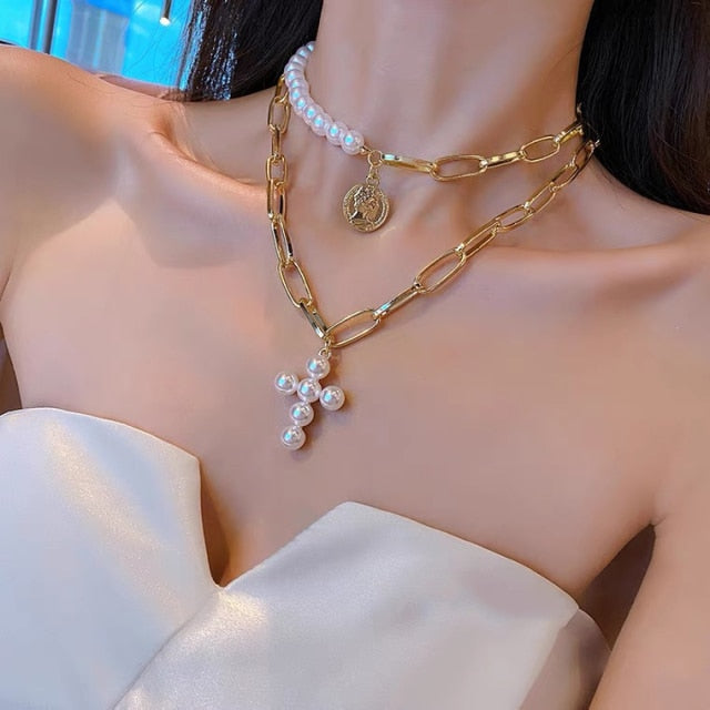 Women Layered Charm Necklaces Jewelry