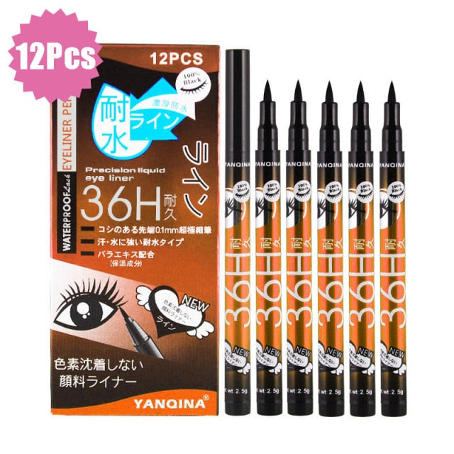 12 Pcs/Box Orange Waterproof Liquid Eyeliner Pencil