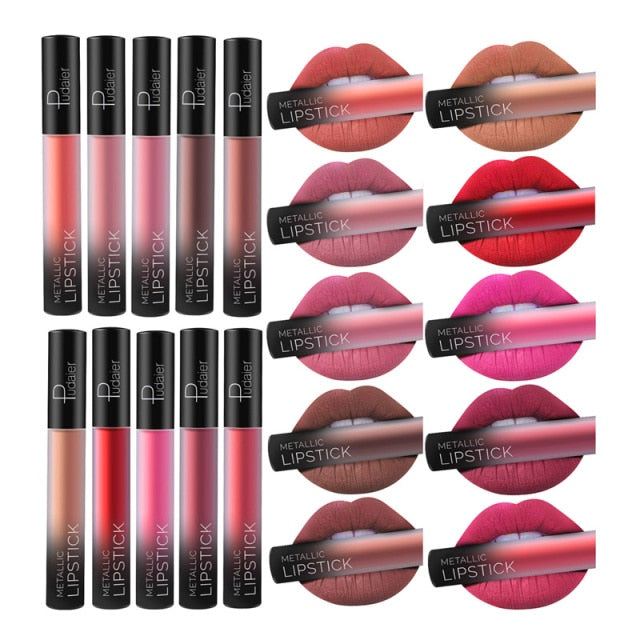 10Pcs Waterproof Matte Liquid Lipstick