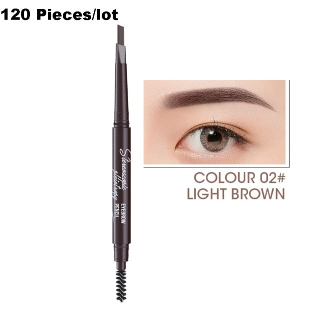 120Pcs/lot Black Eyeliner Eyebrow Pencil Waterproof Liquid Eye Liner Brow Pen Makeup Set