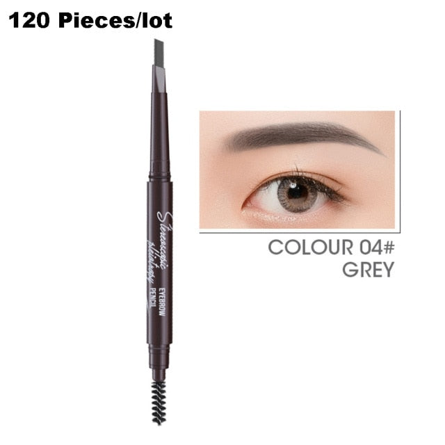 120Pcs/lot Black Eyeliner Eyebrow Pencil Waterproof Liquid Eye Liner Brow Pen Makeup Set