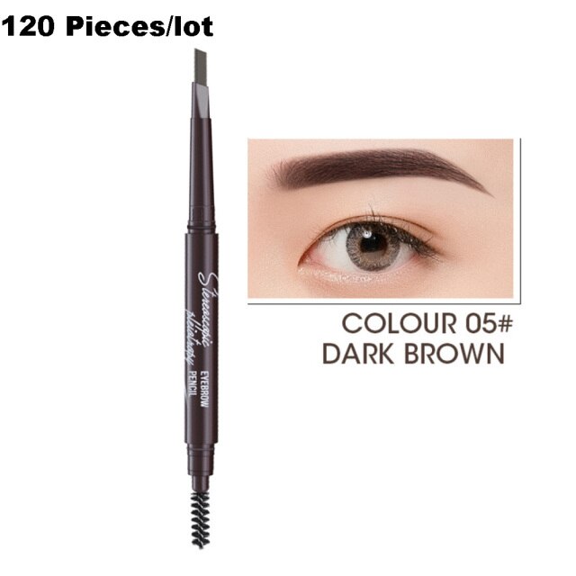 120Pcs/lot Black Eyeliner Eyebrow Pencil Waterproof Liquid Eye Liner Brow Pen Makeup Set