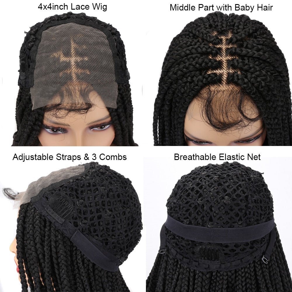 Braided Lace Front Wig Knotless Synthetic Lace Front Wig