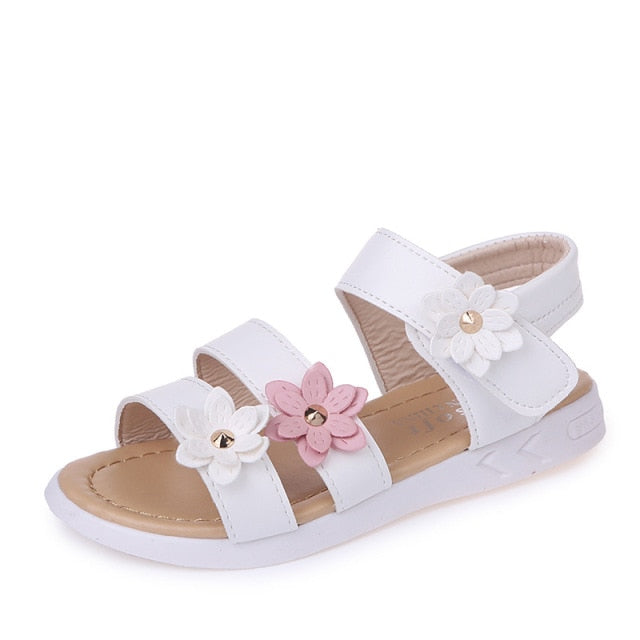 2020 Girls Sandals Gladiator Flowers Sweet Soft Children Shoes Kids