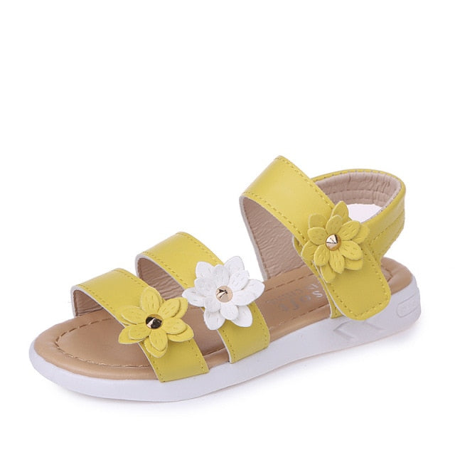 2020 Girls Sandals Gladiator Flowers Sweet Soft Children Shoes Kids