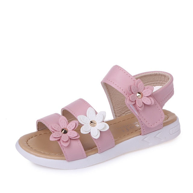 2020 Girls Sandals Gladiator Flowers Sweet Soft Children Shoes Kids