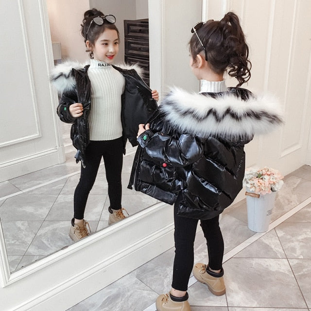 Fashion Winter Kids Cotton Down Jacket for Girl Clothes