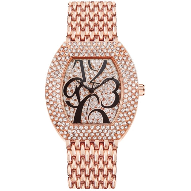 Ladies Luxury Gold Rhinestone Watches