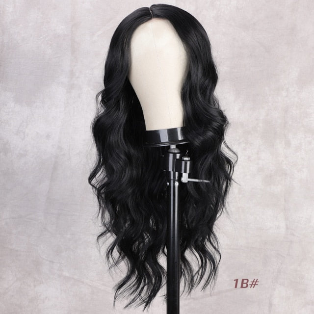 Loose Wave Long Black Wig Synthetic Wigs Heat Resistant Wigs