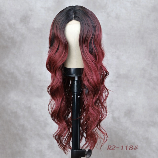 Loose Wave Long Black Wig Synthetic Wigs Heat Resistant Wigs