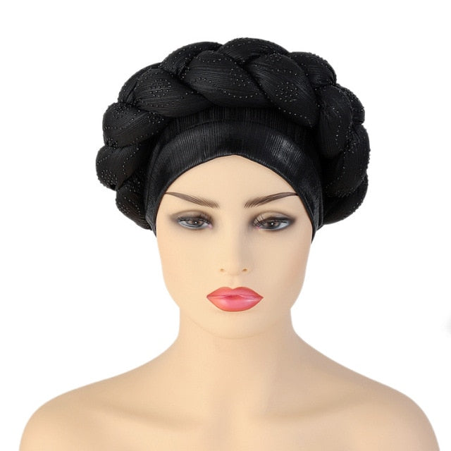 Women Pre-Tied African Designer Bonnets Turban Knot