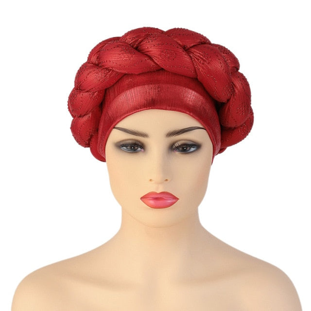 Women Pre-Tied African Designer Bonnets Turban Knot