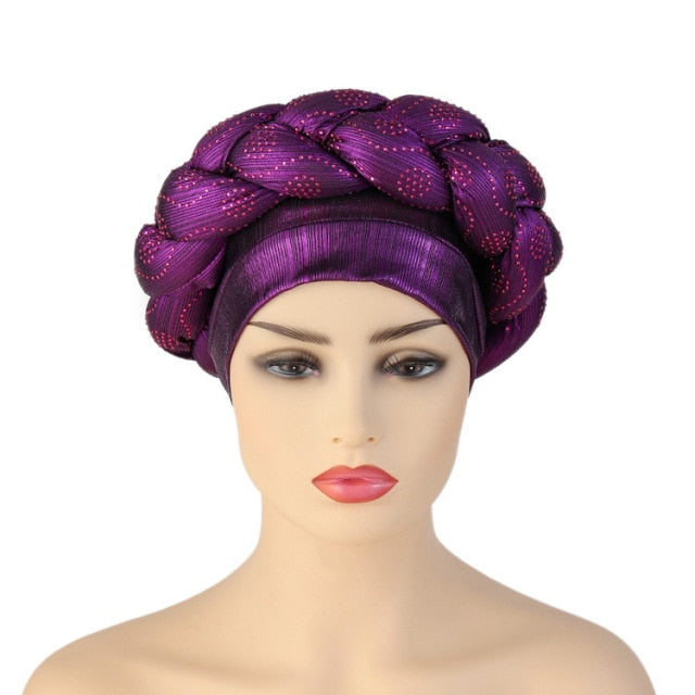 Women Pre-Tied African Designer Bonnets Turban Knot