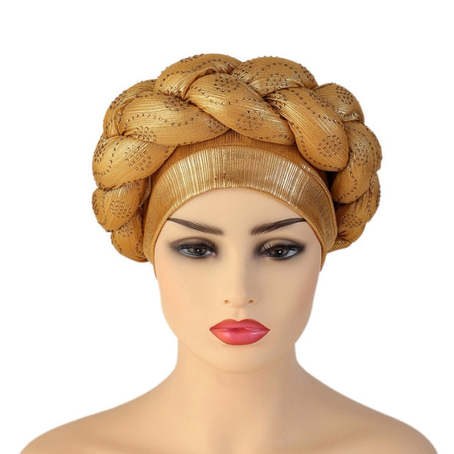 Women Pre-Tied African Designer Bonnets Turban Knot