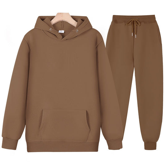 2-piece Set Men Autumn Fleece Jogger Sports Suit