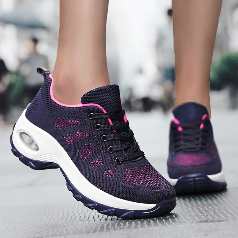 Woman Sneaker Casual White Mesh Sports Lace Up Outdoor Sport Shoes