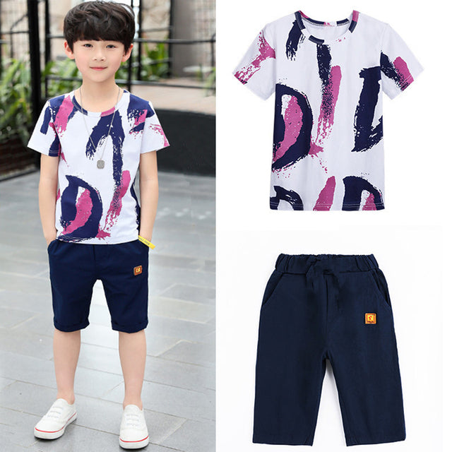 Children Kids Printed Clothes Causal Tracksuit