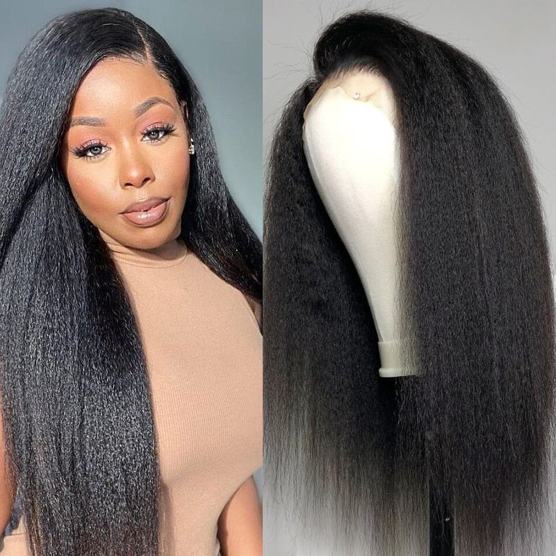 Lace Wigs Kinky Straight Lace Front Wig Brazilian Remy Hair