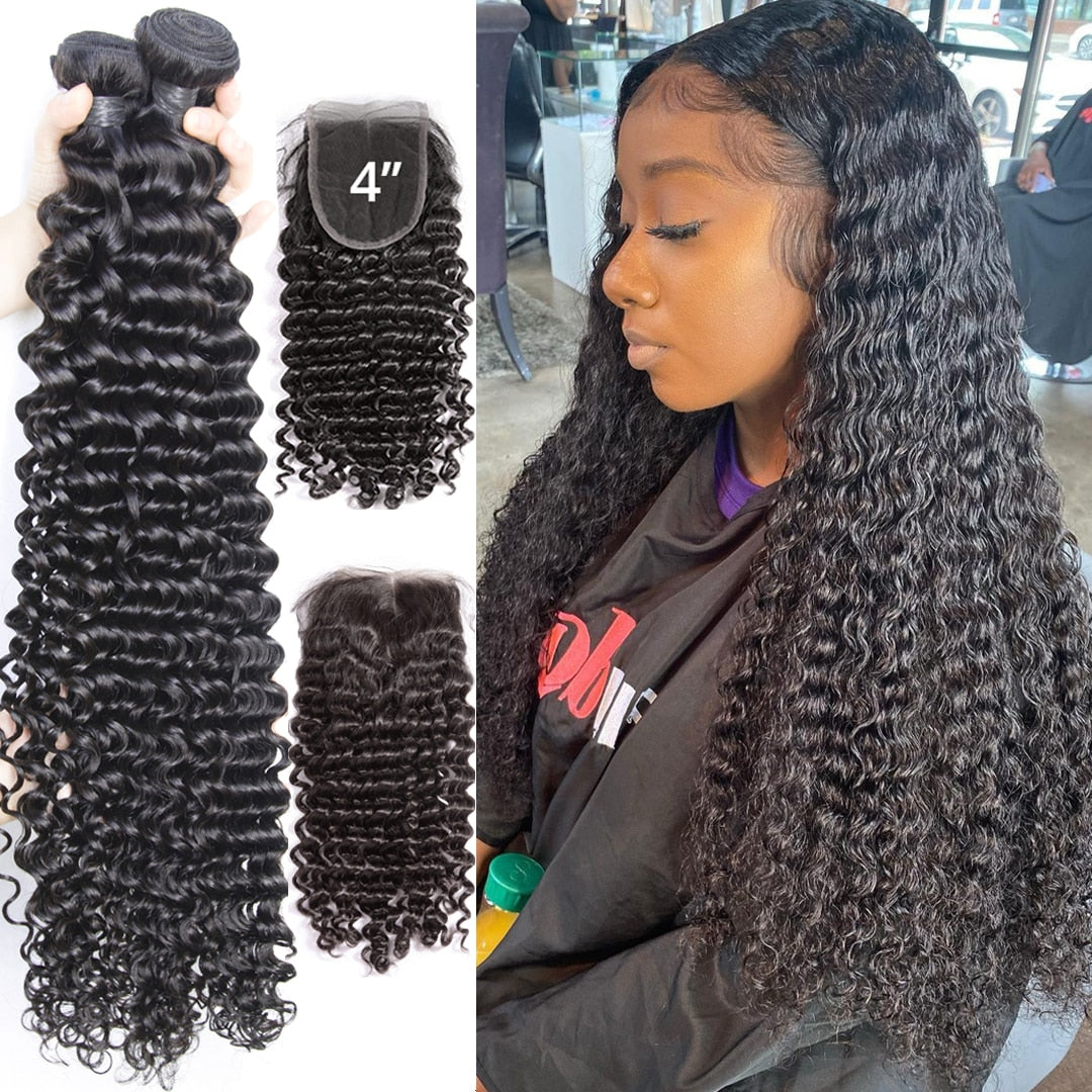 Water Wave 3 4 Bundles Weave and Lace Frontal