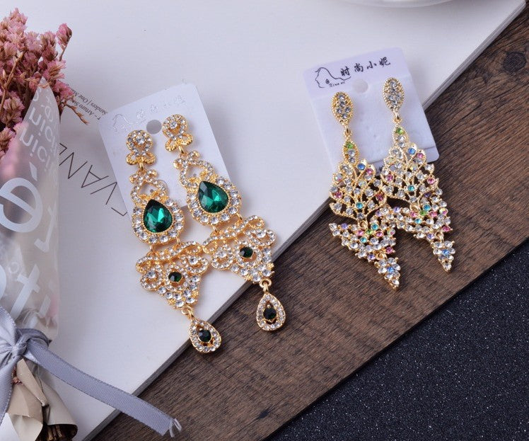 Wholesale 12 Pairs Mixed Lot Crystal Flower Drop Earrings