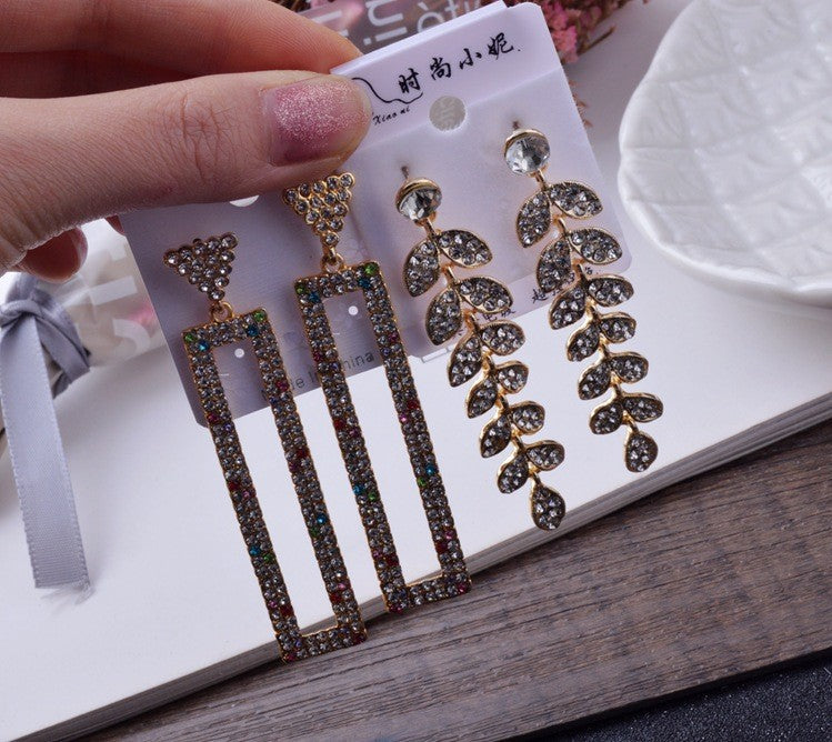 Wholesale 12 Pairs Mixed Lot Crystal Flower Drop Earrings