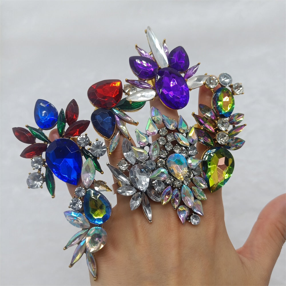 Wholesale 12 Pcs/Lots Mixed Styles Adjustable Crystal Rings