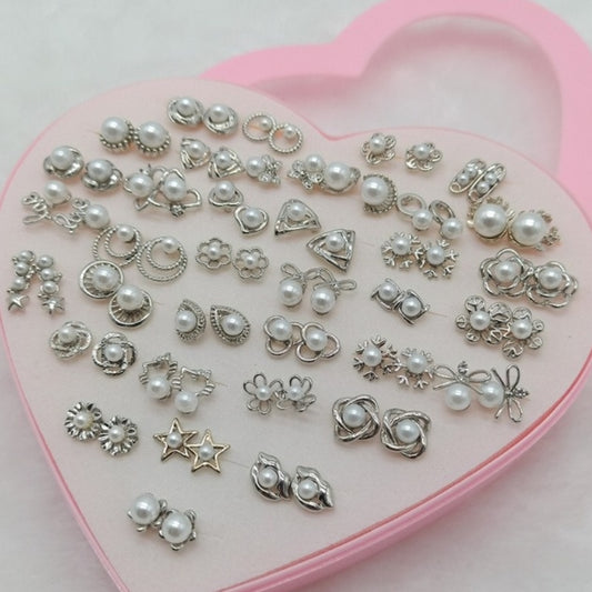 36 Pairs/lot Mixed Designs Cute Simulated Pearl Earrings