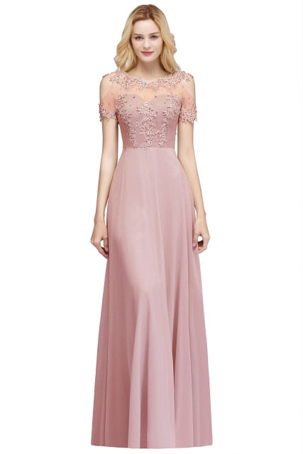 Evening Dresses Long A-line Party Gown Chiffon