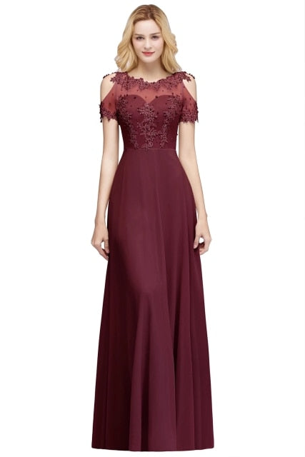 Evening Dresses Long A-line Party Gown Chiffon