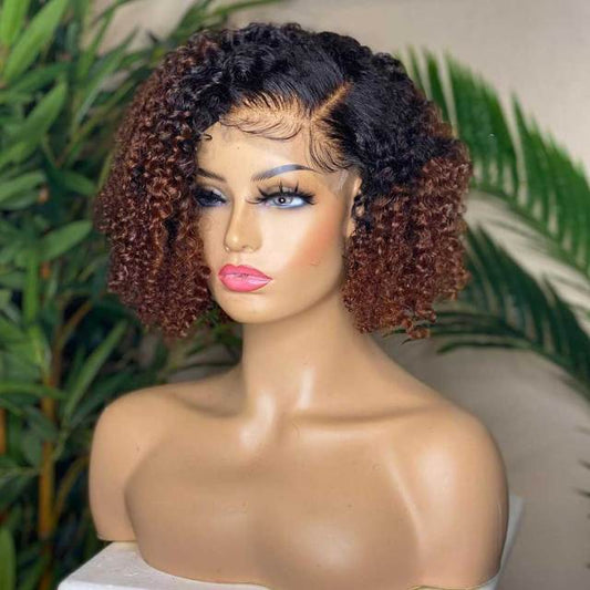 4X4 HD Transparent Lace Front Human Hair Wigs Short Bob