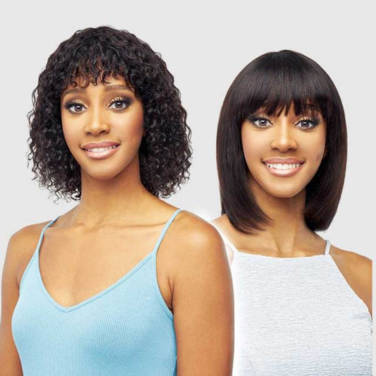 Honey Blonde Short Bob Jerry Curly Wig Straight Wet and Wavy Human Hair Wigs