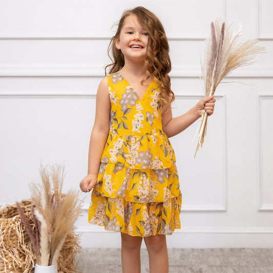 Baby / Toddler Girl Pretty Floral Print Layered Dresses