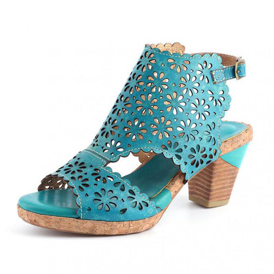 Women Shoes Genuine Leather Buckle Strap Casual Sewing Handmade Ladies Sandals