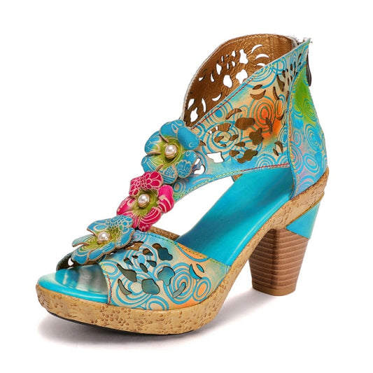 Handmade Flower Sewing Ladies Sandals