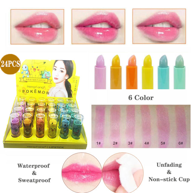 24PCS Set Women Long Lasting Cute Wax Lip Balm Kit