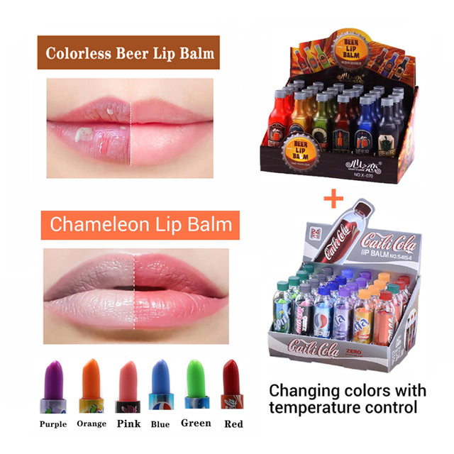 48pcs Bottle Nutritious Lip Care Makeup Color Change Woman Available Nice Gifts