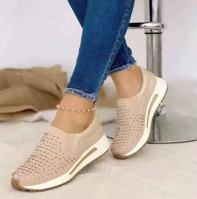 Fashion Breathable Air Mesh Women Shoes Wedges Heel Shoes