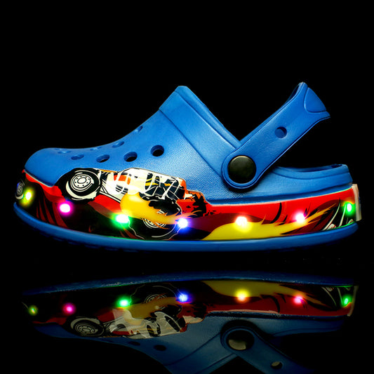 Kids Slippers Glow LED Garden Shoes