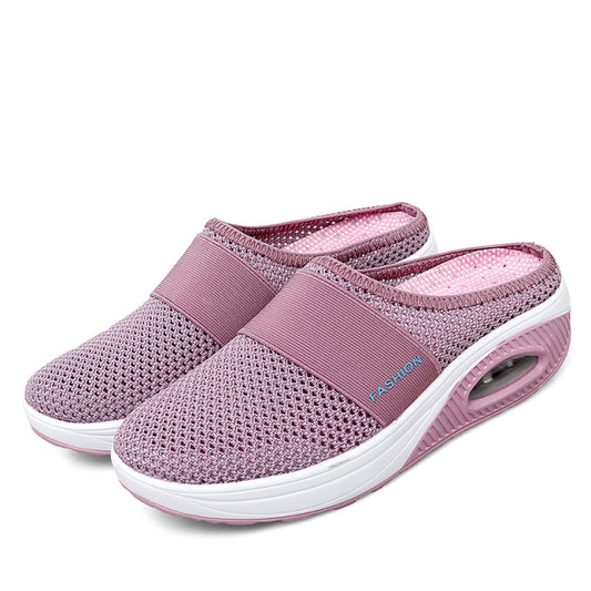 Women Slippers Sandals Summer Platform Beach Slippers Breathable Mesh Flat Shoes
