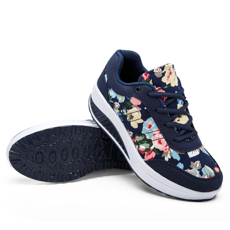 Fashion Blossom Sneakers Comfortable Wedges Heels Footwear
