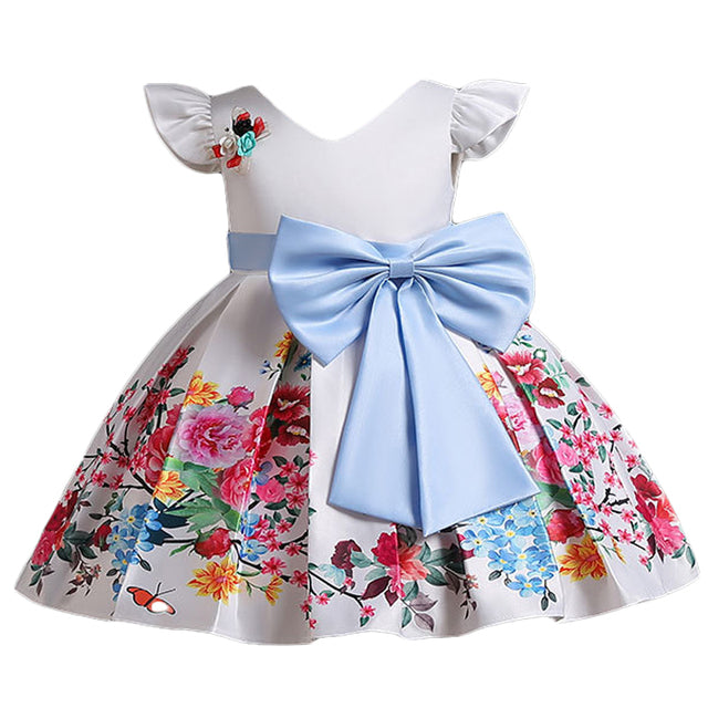 Kids Ball Gown Elegant Bow Children Elegant Clothes